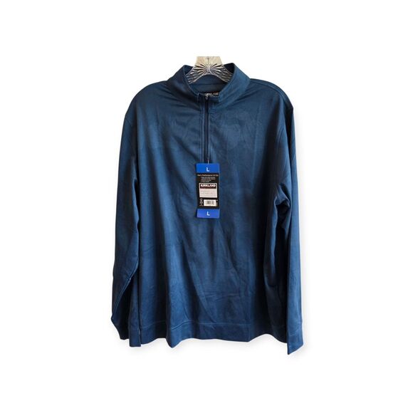 Kirkland Signature Men’s L Performance Quarter Zip Blue - Picture 1 of 7